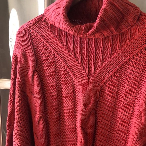 Womens Turtleneck Chunky Sweaters Cable Knit Batwing Sleeve Pullover Sweater - Picture 2 of 5